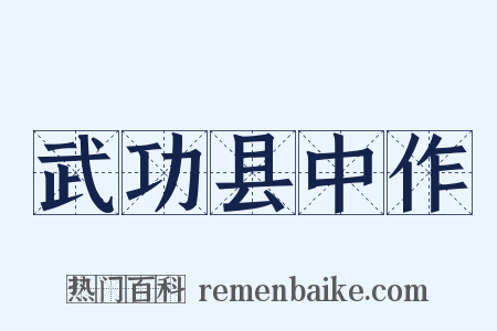 武功县中作是什么意思的图片